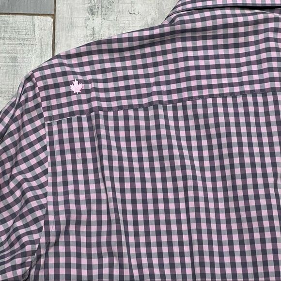 JARED LANG CHECK GINGHAM GRAY PINK BUTTON DOWN SHIRT L - Picture 11 of 11